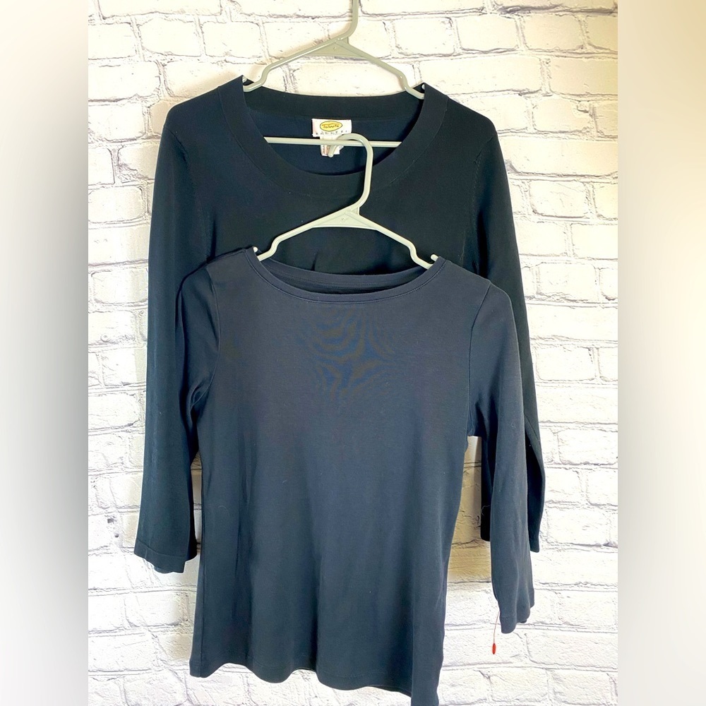 Talbots Long Sleeved Black T Shirt Shirts Lot Petite size Small